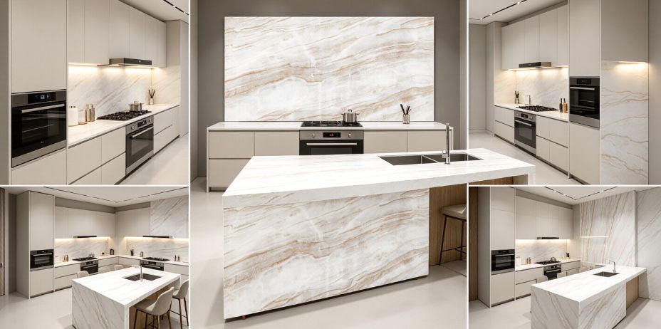 Kitchen countertop and island